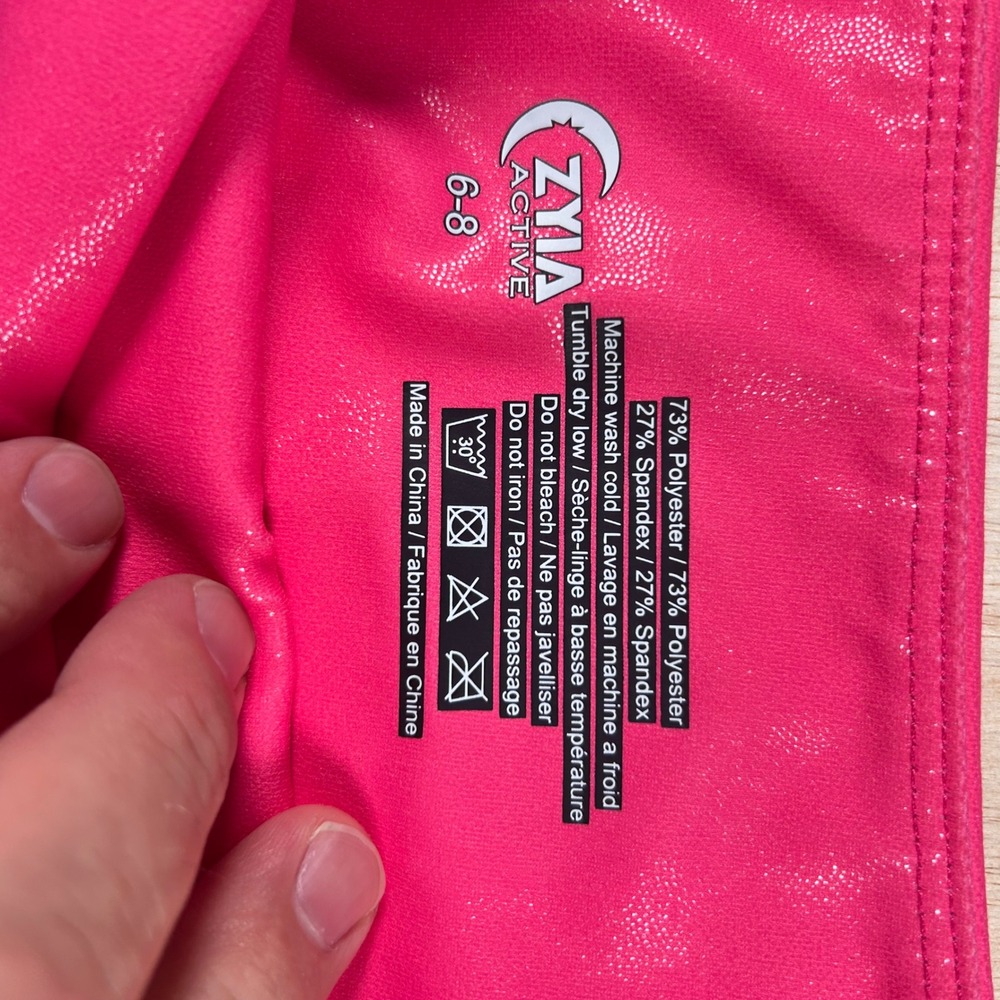 Zyia Active Ombre Metallic Leggings Pink Blue White Gradient Size 6-8 - Picture 4 of 6
